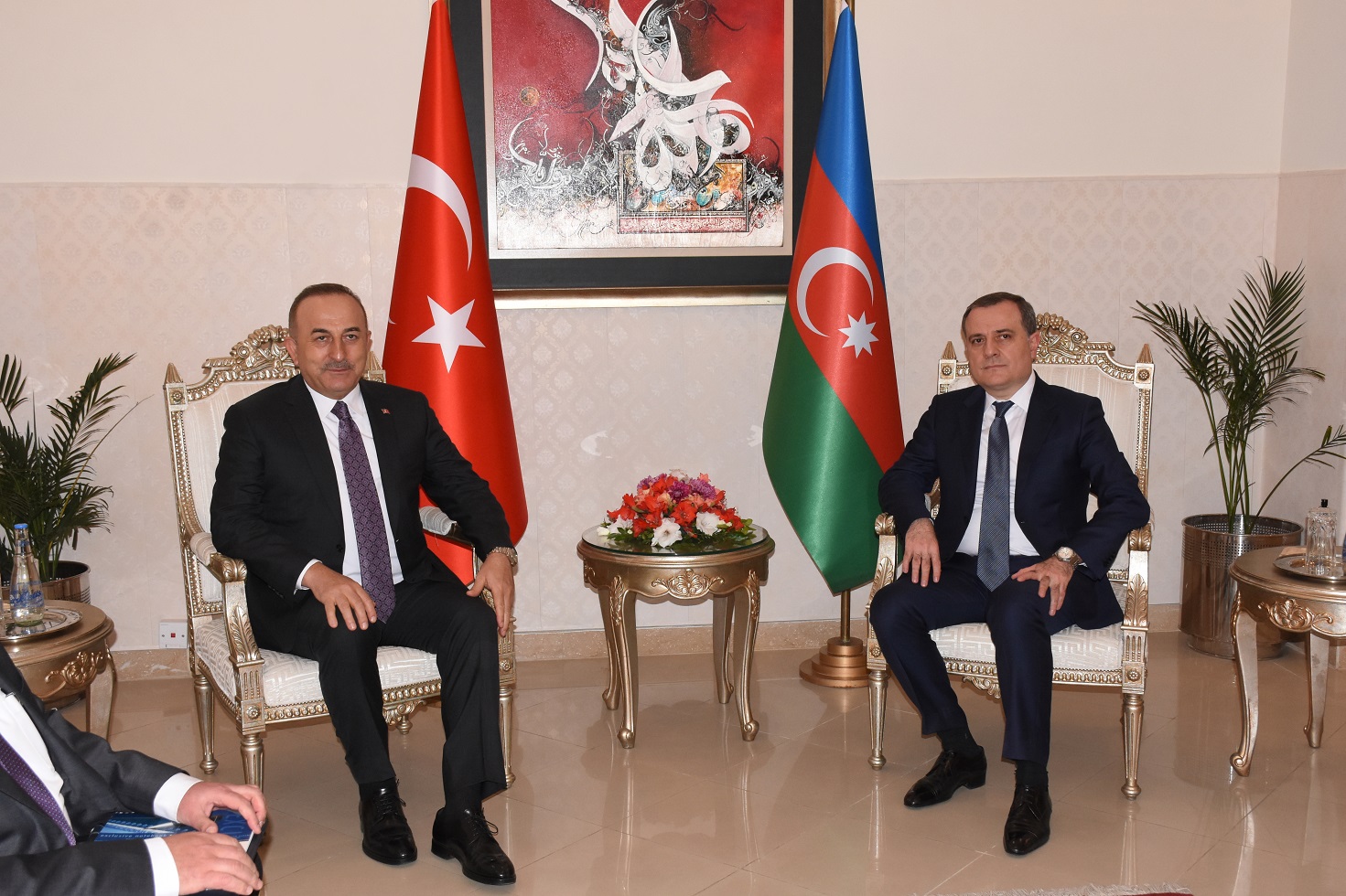 Bayramov Çavuşoğlu ilə Moskva bəyanatını müzakirə etdi - FOTO