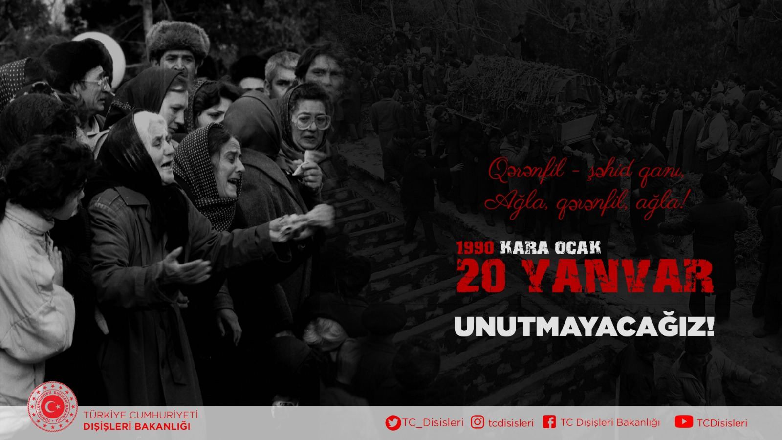 Türkiyə XİN 20 Yanvar faciəsi ilə bağlı paylaşım etdi