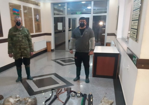 Oğuzda qanunsuz ov edən şəxslər saxlanıldı