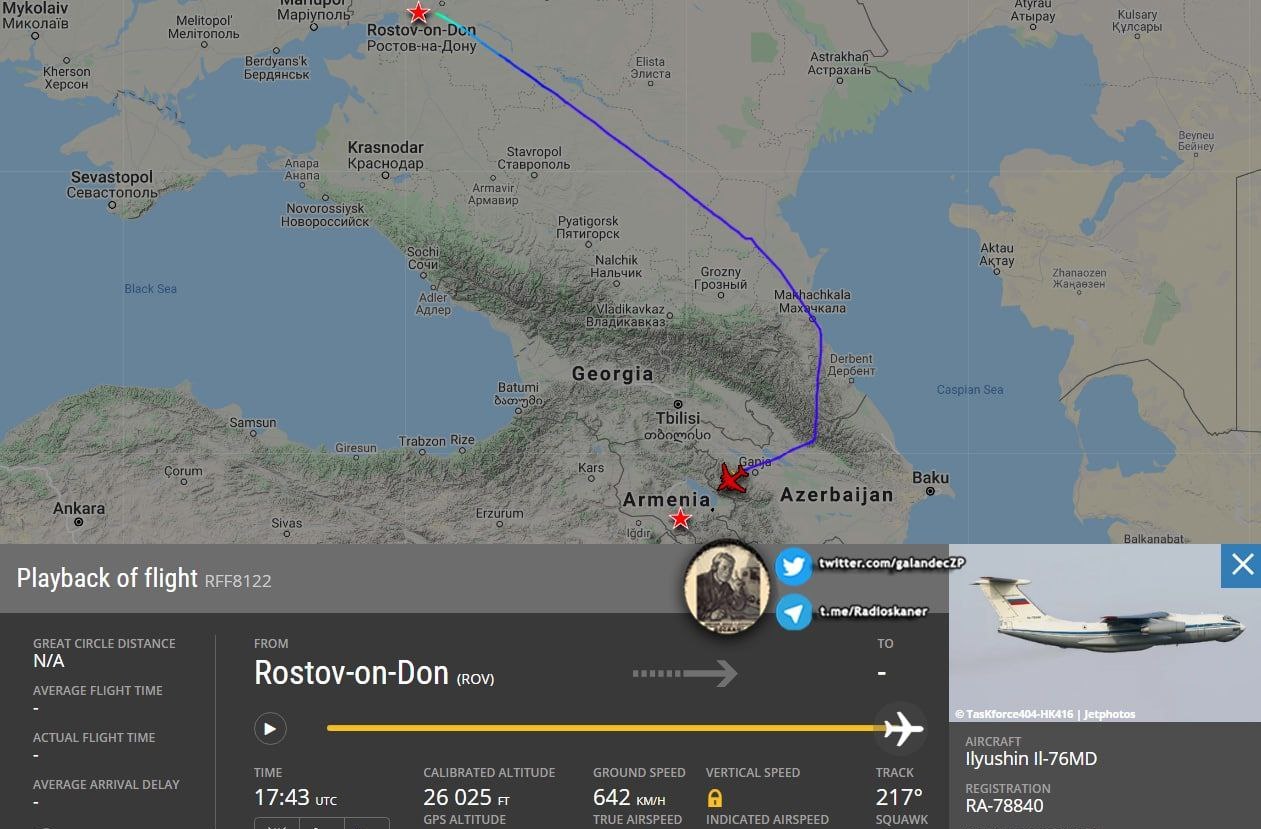 Rusiyadan Ermənistana silah daşınır – 2 gündə 6 reys