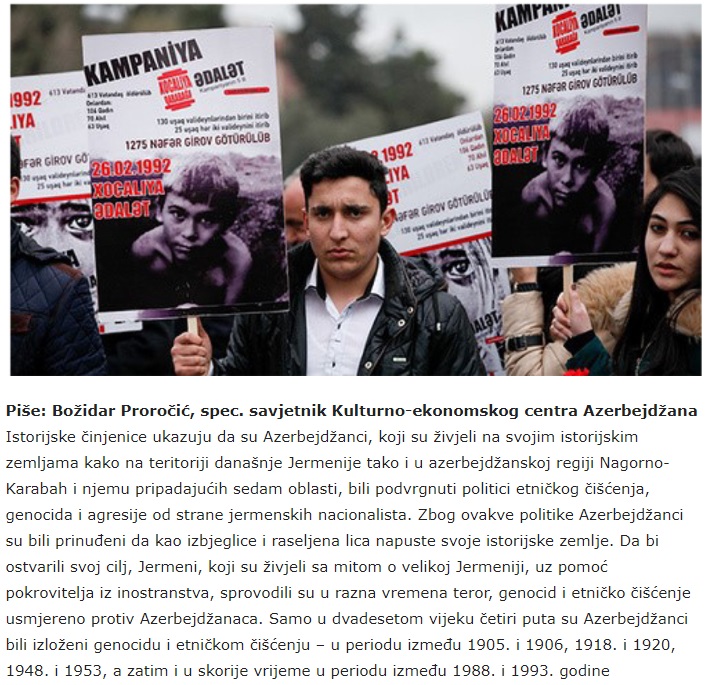 Monteneqro və Bosniya mediasında Xocalı soyqırımı XX əsrin faciəsi adlandırılıb