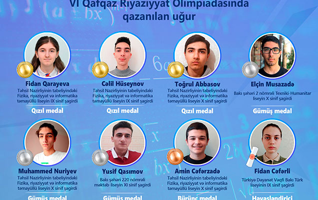 VI Qafqaz Riyaziyyat Olimpiadasından 7 medal qazandıq
