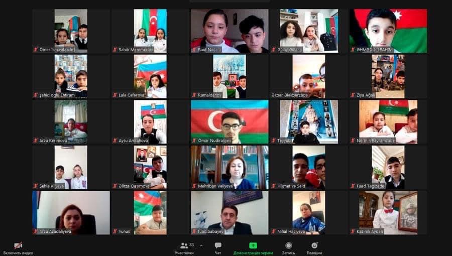 Şəhid övladları ilə virtual görüş - FOTO