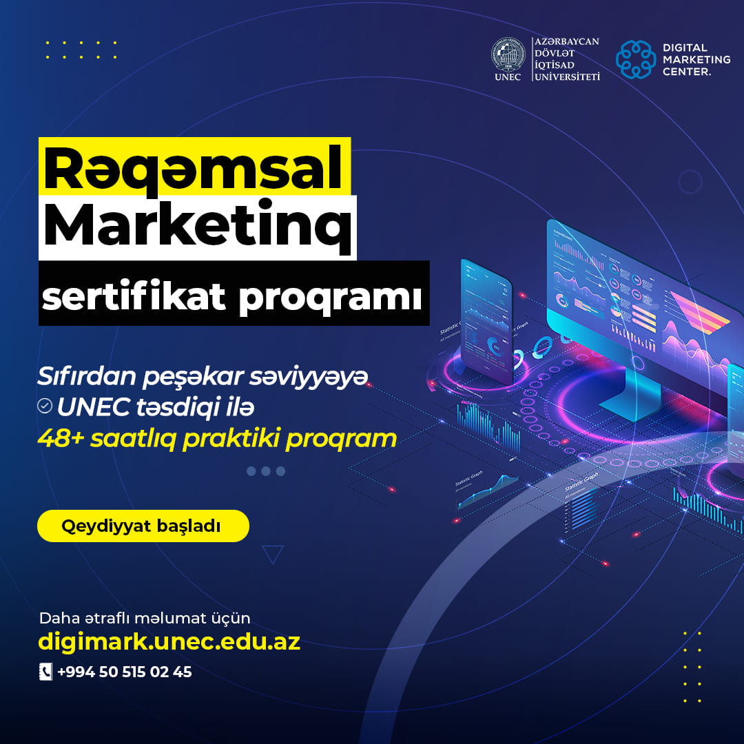 UNEC-də Rəqəmsal marketinq sertifikat proqramına start verilib