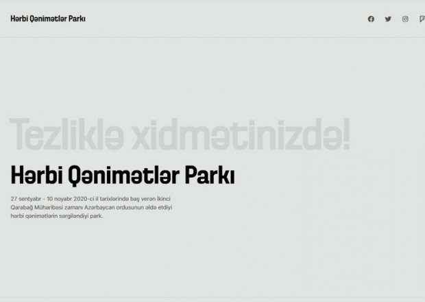 Hərbi Qənimətlər Parkının saytı hazırlanır
