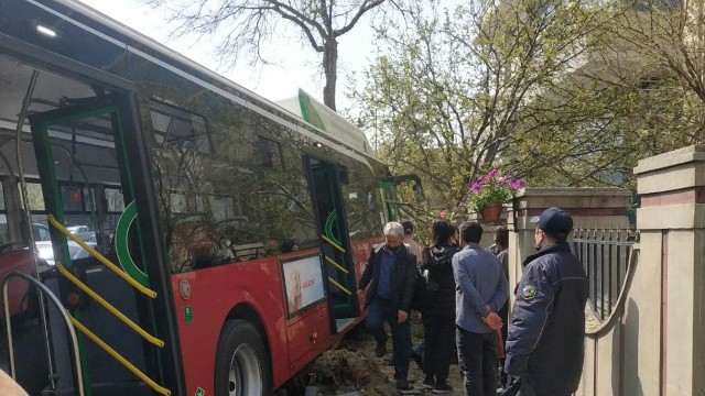“BakuBus”un avtobusu ağaca çırpıldı - Xəsarət alanlar var
