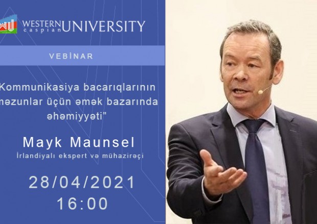 Qərbi Kaspi Universitetində irlandiyalı mütəxəssisin vebinarı olacaq