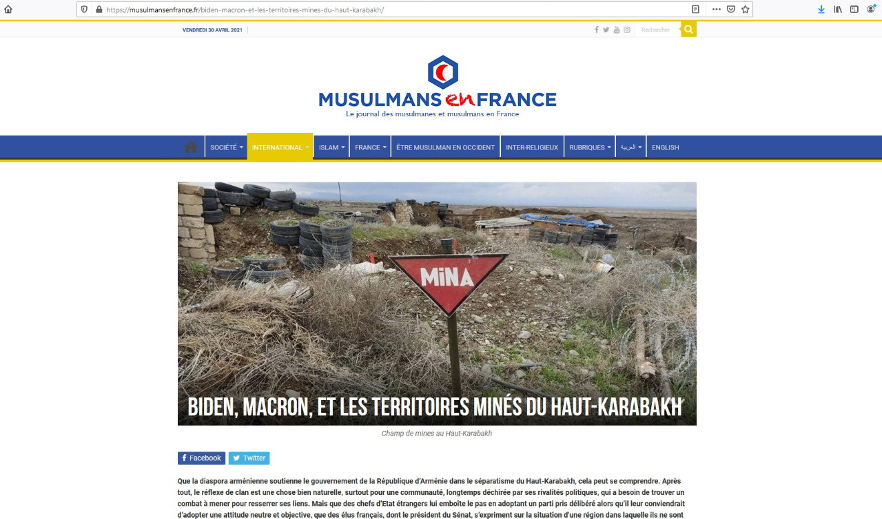 Fransa portalı: Ermənistan minaların xəritəsini Azərbaycana verməkdən imtina edir