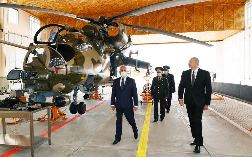 Prezident hərbi aerodromun AÇILIŞINDA (YENİLƏNİB)