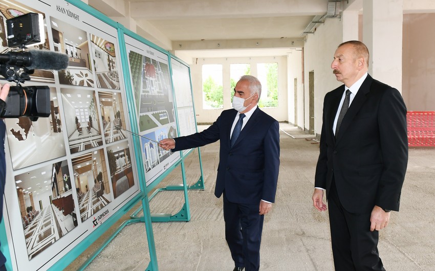 Prezident “ASAN xidmət” Mərkəzinin binasının tikintisi ilə tanış oldu - FOTO