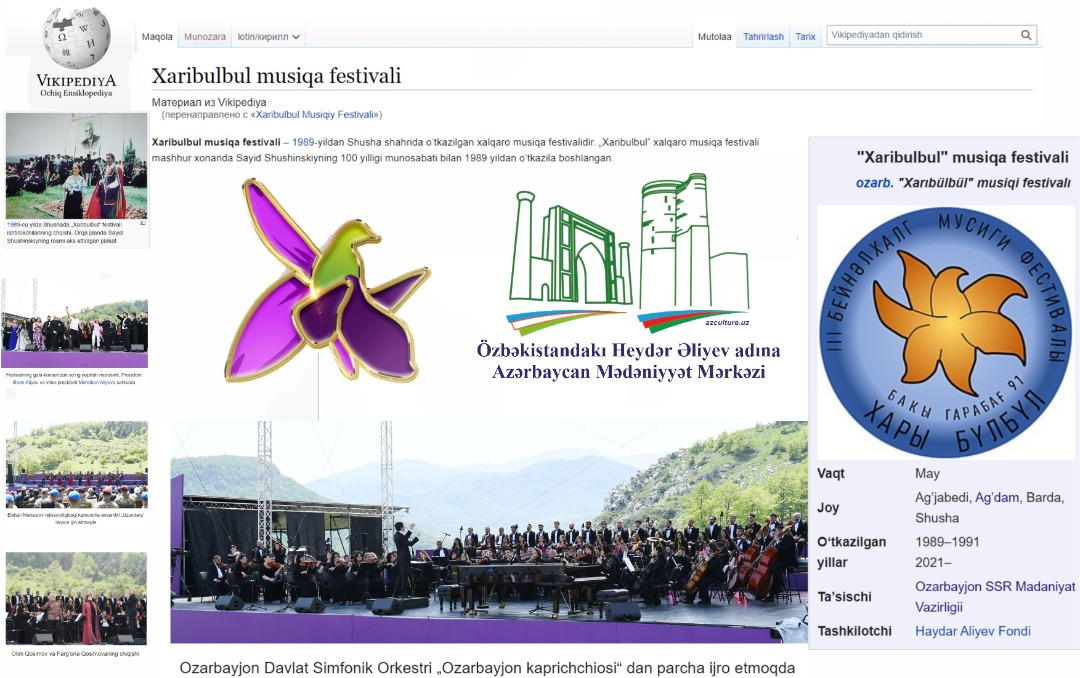 Vikipediyada özbək dilində “Xarıbülbül” festivalı haqqında bölmə yaradıldı - FOTO