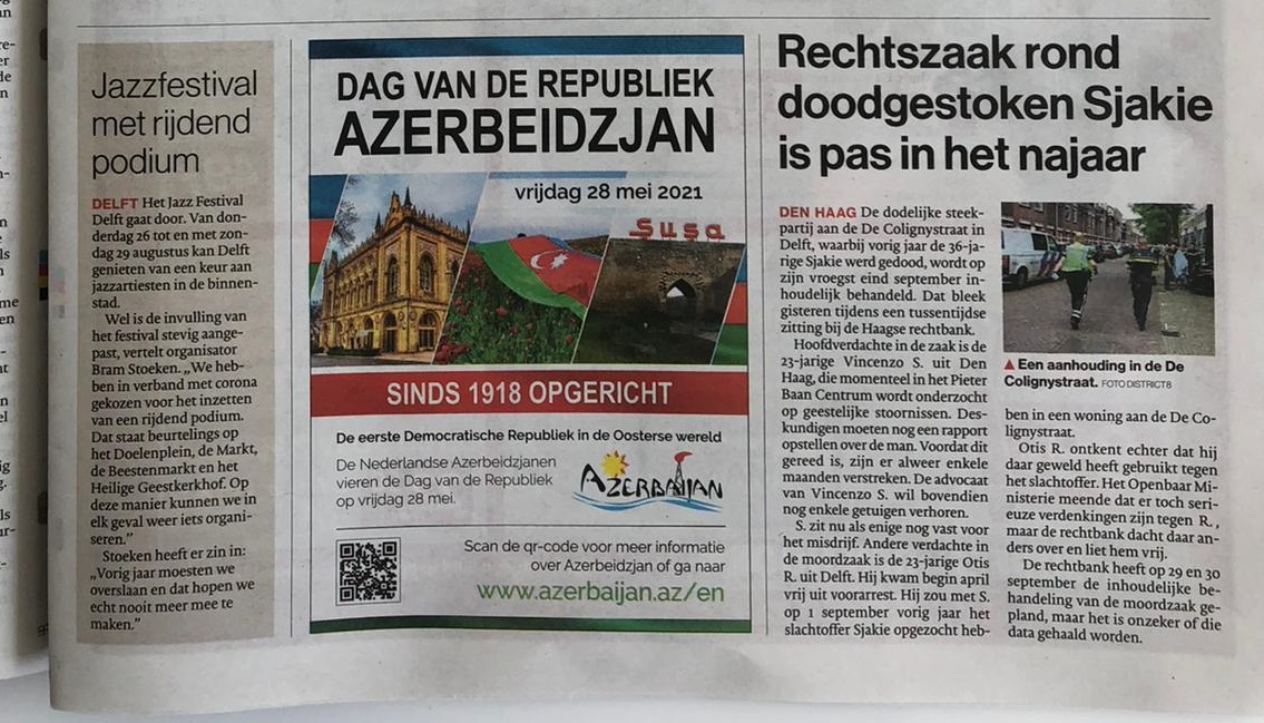 Niderland mətbuatı Respublika Günündən yazdı - FOTO