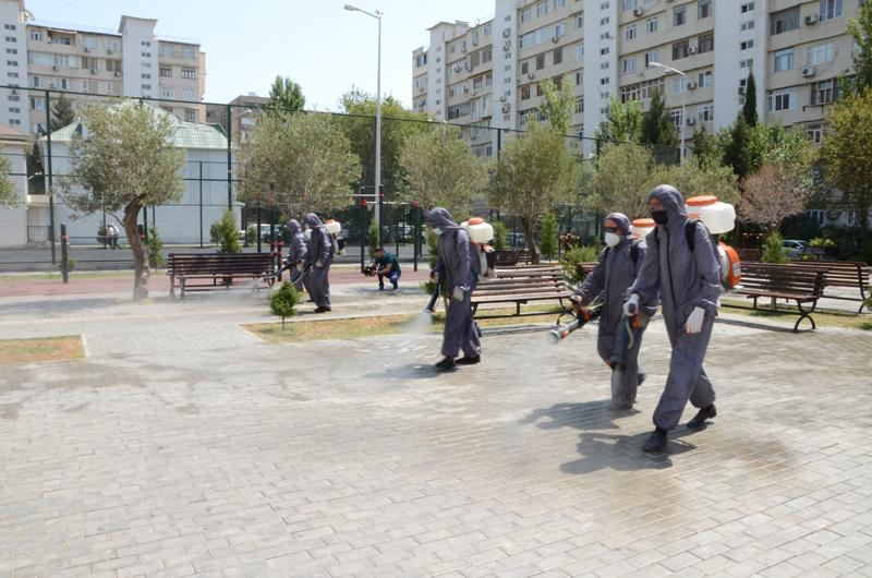 Nərimanovda dezinfeksiya işləri gücləndirilir - FOTO  