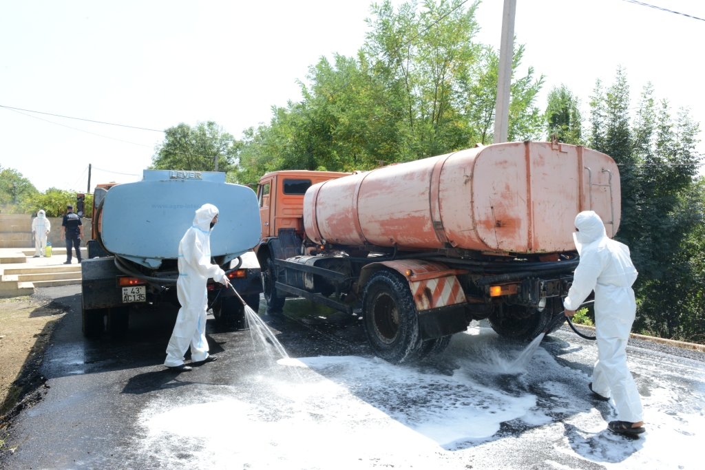 Lerikdə dezinfeksiya işləri davam etdirilir - FOTOLAR