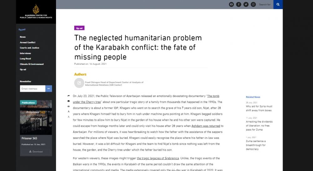 Qarabağın unudulmuş humanitar problemi