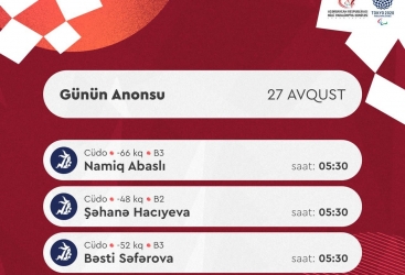 Paralimpiadada 6 idmançımız mübarizəyə başlayır