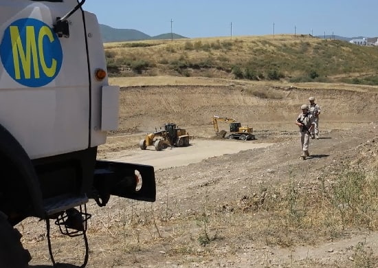 Sülhməramlılar Ağdərədə su anbarının tikintisinə nəzarət edir