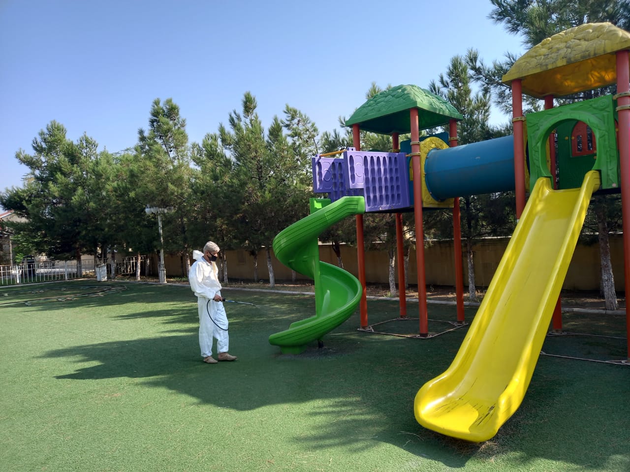 Hacıqabulda dezinfeksiya işləri - FOTOLAR