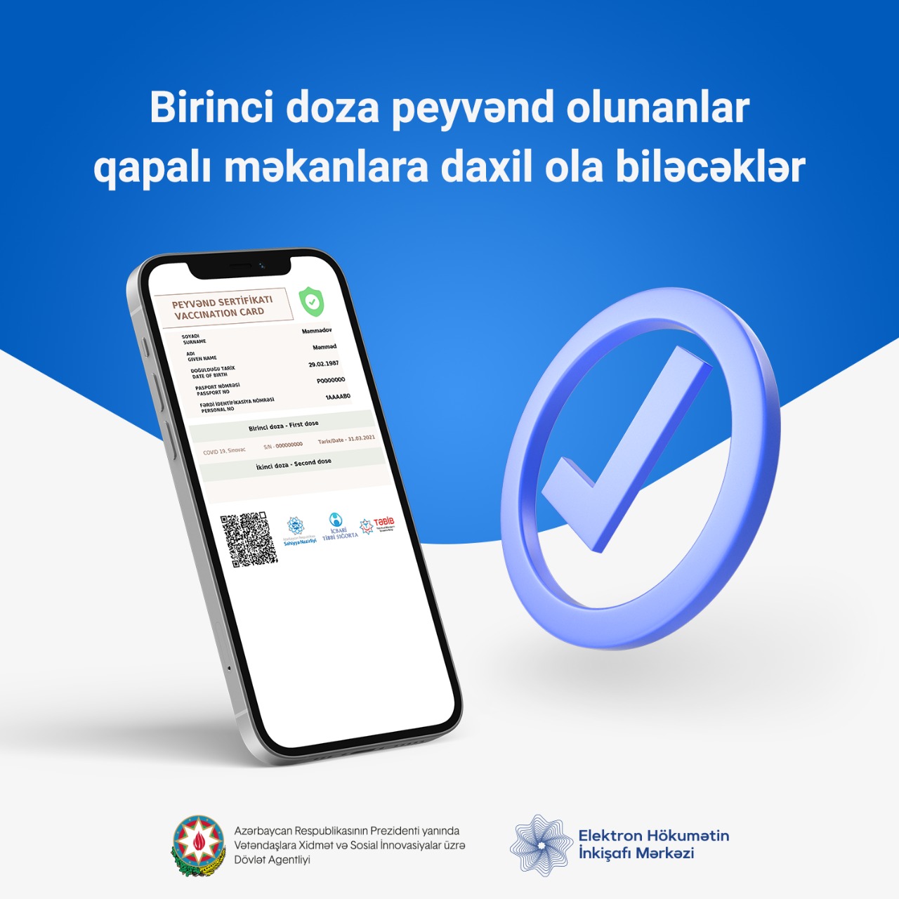 Birinci doza peyvənd olunanların qapalı məkanlara daxil olma QAYDASI