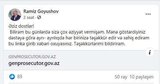 İntim videosu yayılan Ramiz Göyüşov nəyi xahiş etdi...  