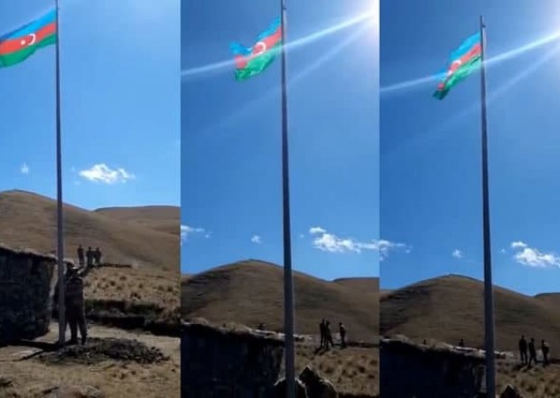 Göyçə mahalının Yuxarı Şorca kəndi istiqamətində bayrağımız yüksəldildi - VİDEO