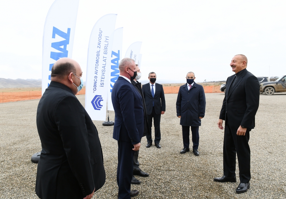 Prezident Cəbrayılda “KamAZ” ASC-nin təməlqoyma mərasimində - FOTOLAR