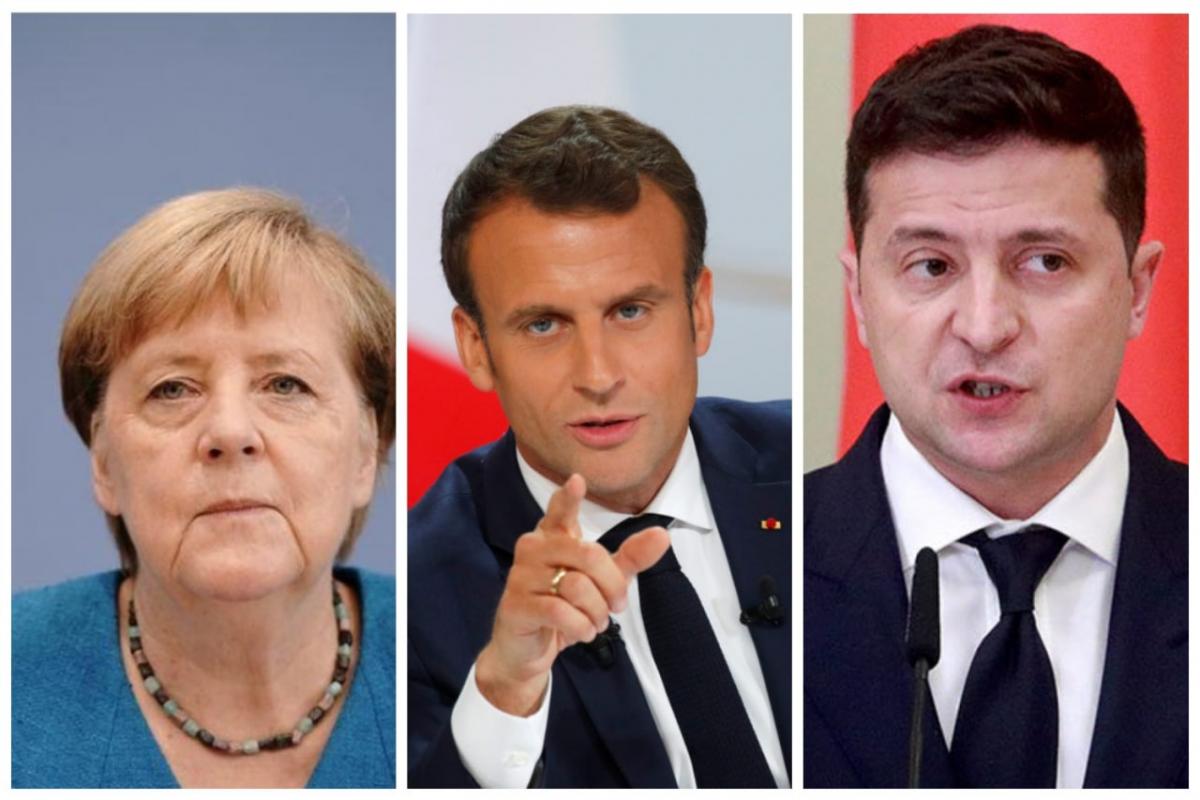 Zelenski Merkel və Makronla Donbasdan danışdı