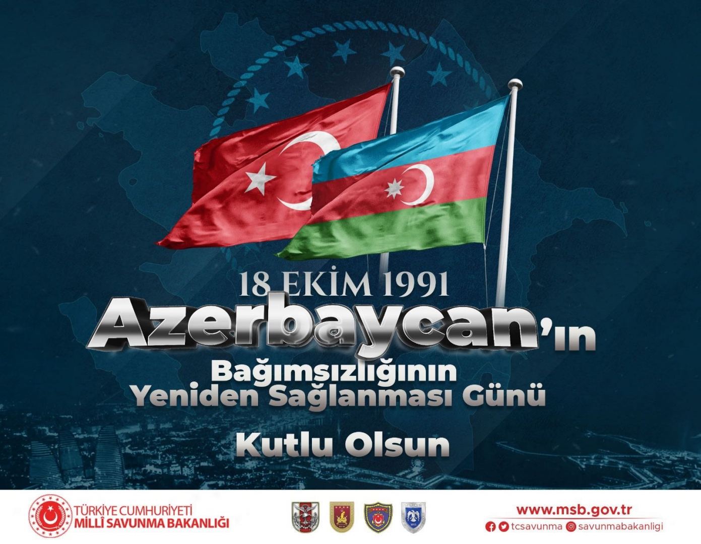 Türkiyənin Milli Müdafiə Nazirliyindən bayram TƏBRİKİ