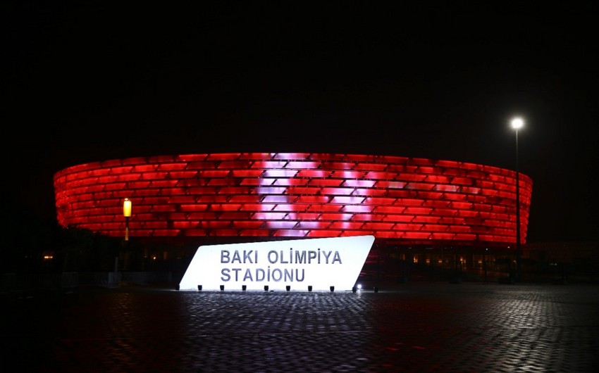 Türkiyə bayrağı Bakı Olimpiya Stadionunda 