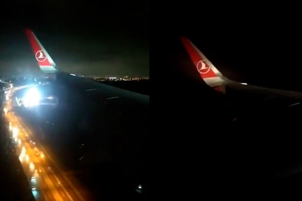 İstanbuldan Bakıya uçan təyyarə bir saat havada qaldı - VİDEO