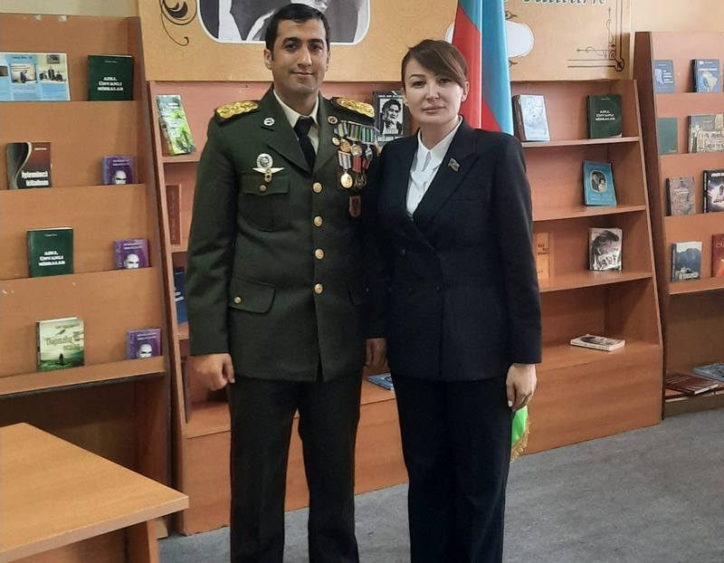 Deputat Jalə Əhmədova qazilərlə - FOTO