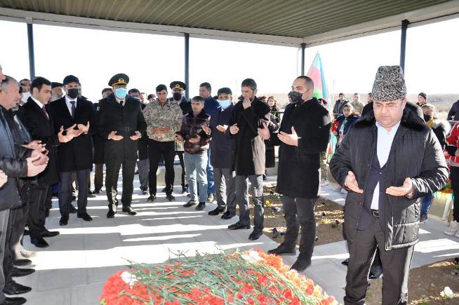 Goranboyda şəhidin məzarı ziyarət olunub