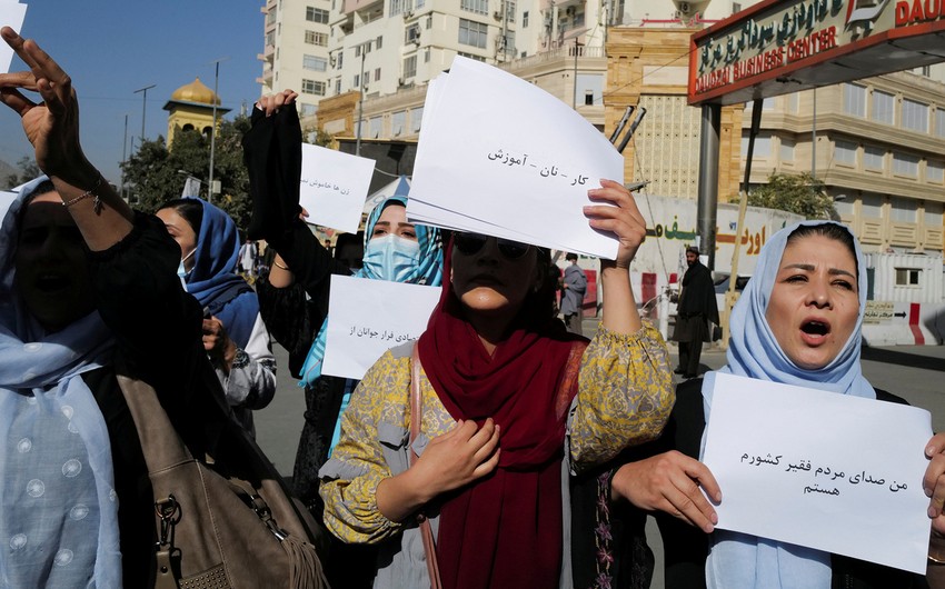 Qadınlar “Taliban” hökumətinə etiraz etdilər