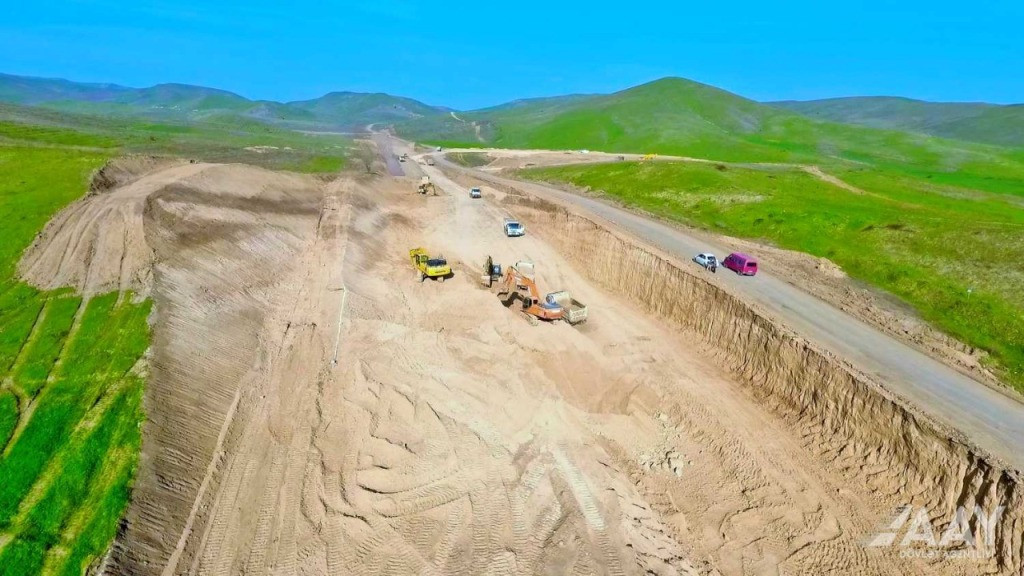 Füzuli-Hadrut yolunun tikintisi davam etdirilir - FOTO