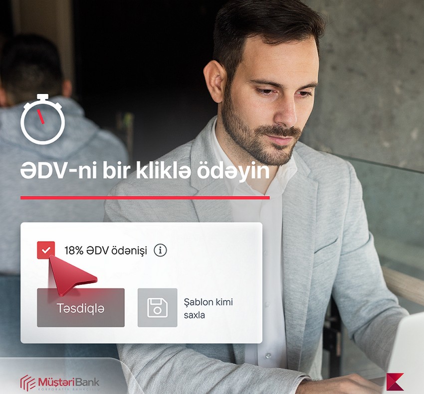 Bank istifadəçiləri ƏDV-ni avtomatik hesablayıb, ödəyə bilərlər