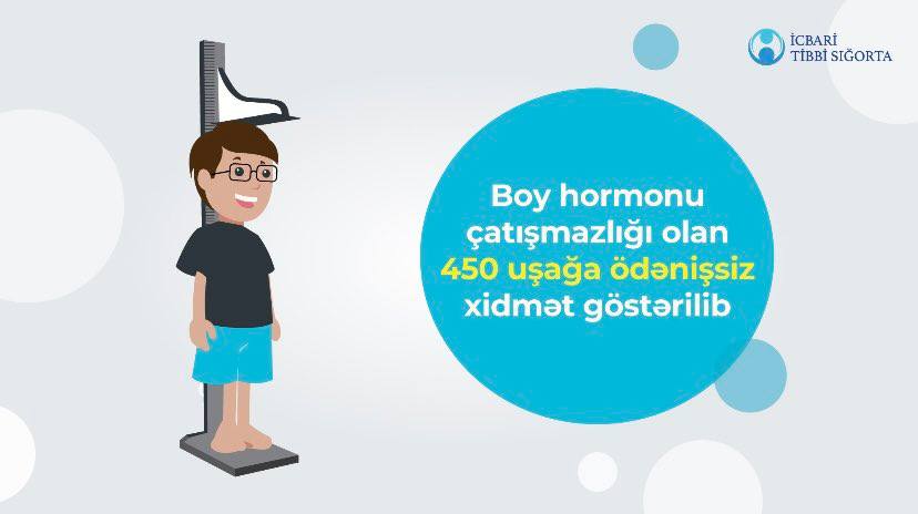 Boy hormonu çatışmazlığı olan 450 uşağa pulsuz dərman VERİLDİ