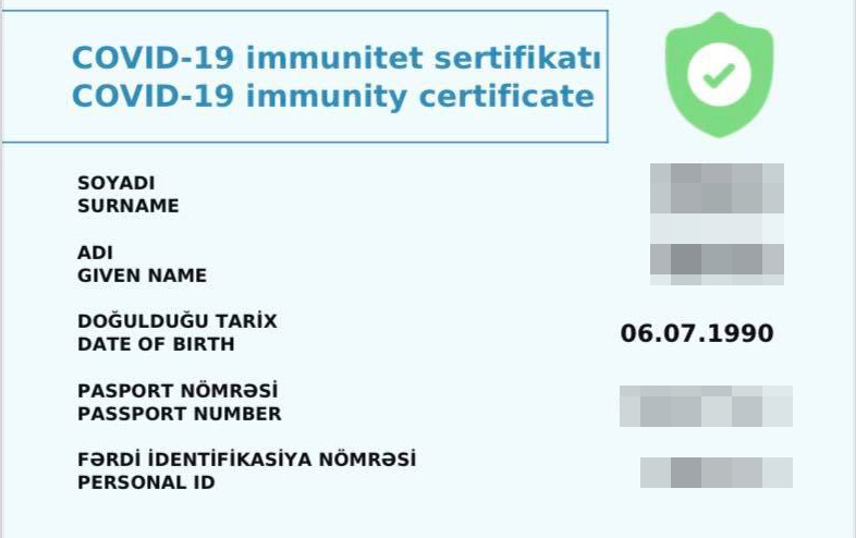 İmmunitet sertifikatı test nəticəsindən 7 gün sonra veriləcək