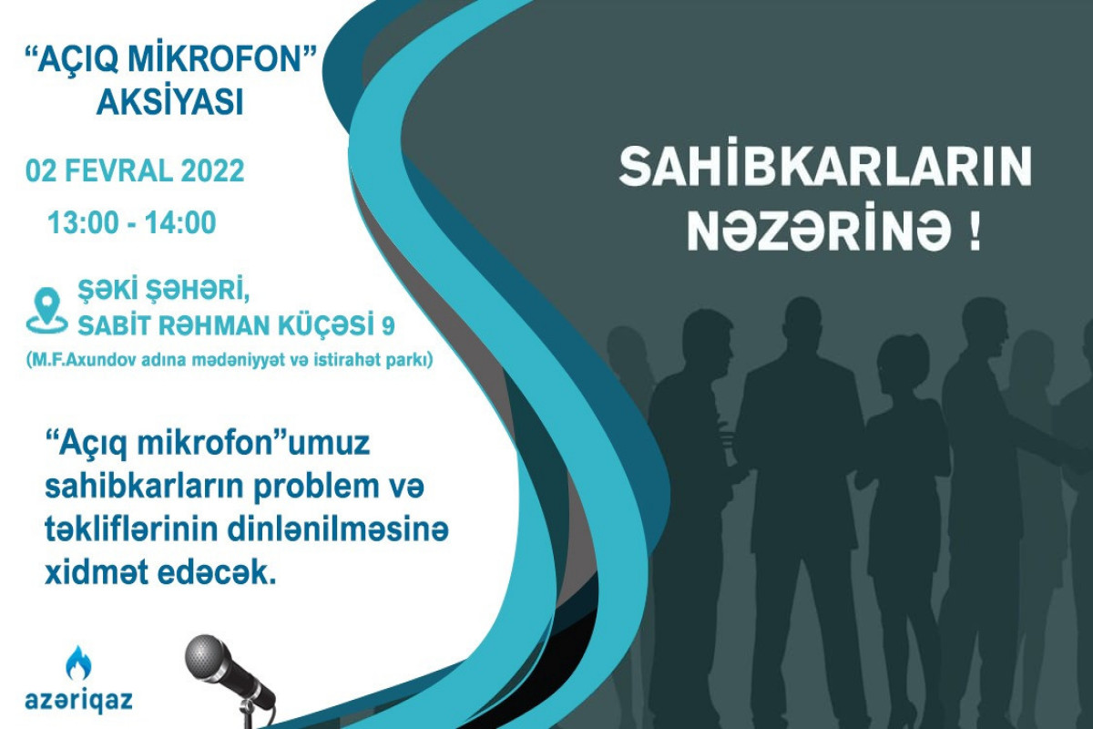 “Azəriqaz” Şəkidə “Açıq mikrofon” aksiyası keçirəcək