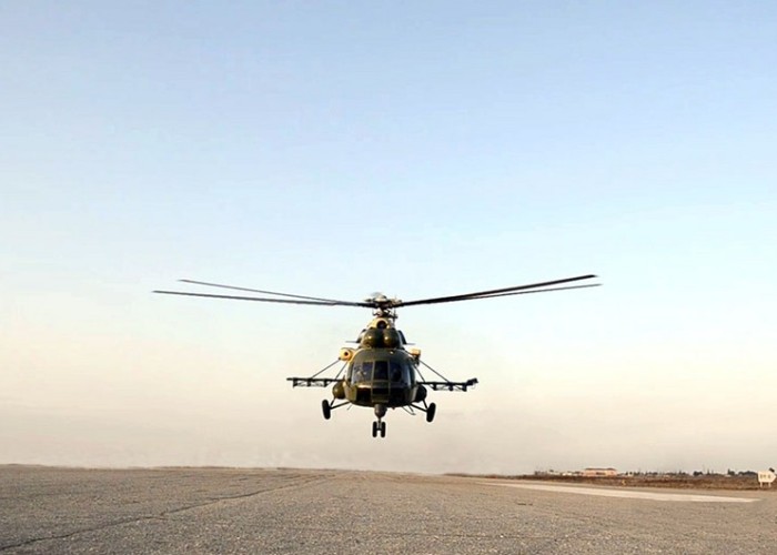 Hərbi helikopterlərimiz havaya qaldırıldı – VİDEO