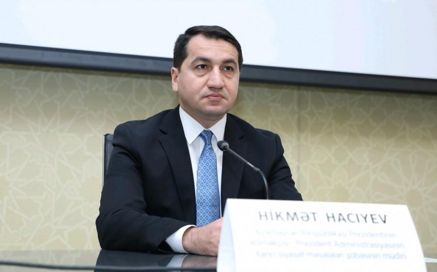 “Xocalı faciəsi beynəlxalq hüququn üzərində ləkədir” - Hikmət Hacıyev