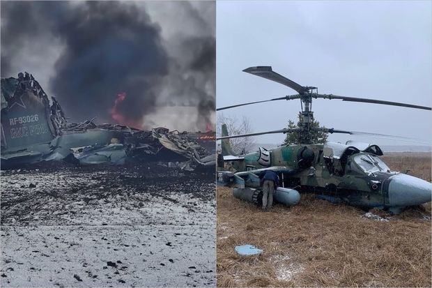 Ukraynada Rusiyanın helikopteri vuruldu