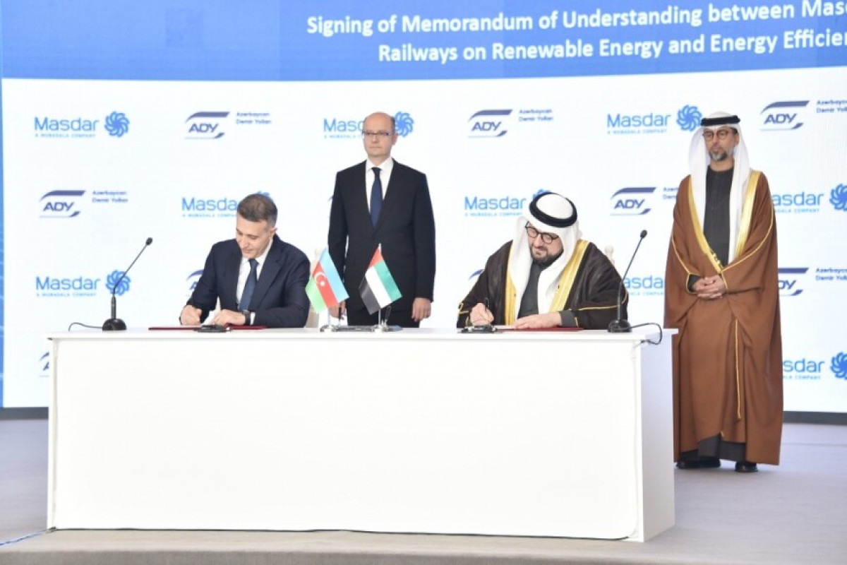 “Masdar” ilə “Azərbaycan Dəmir Yolları” arasında Memorandum imzalandı