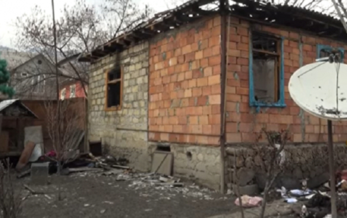 Vətən müharibəsi qazisinin evi yandı - VİDEO