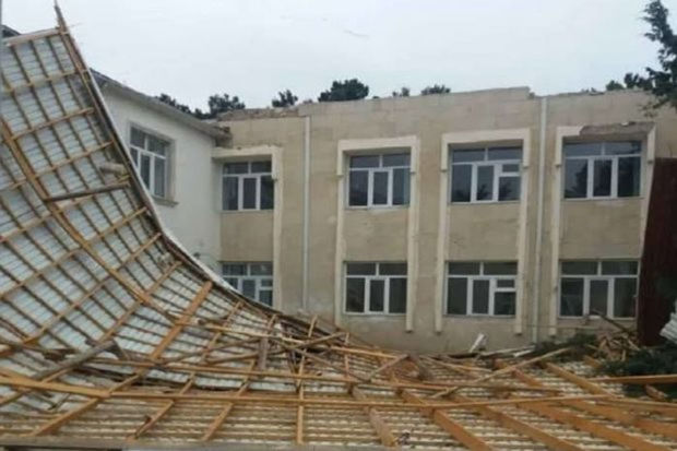 Damı uçan məktəbdə tədris qismən bərpa olundu