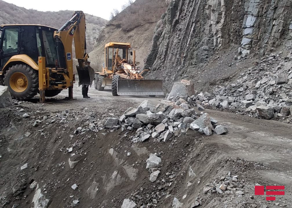 Lahıcda bağlanan yol açıldı - YENİLƏNİB