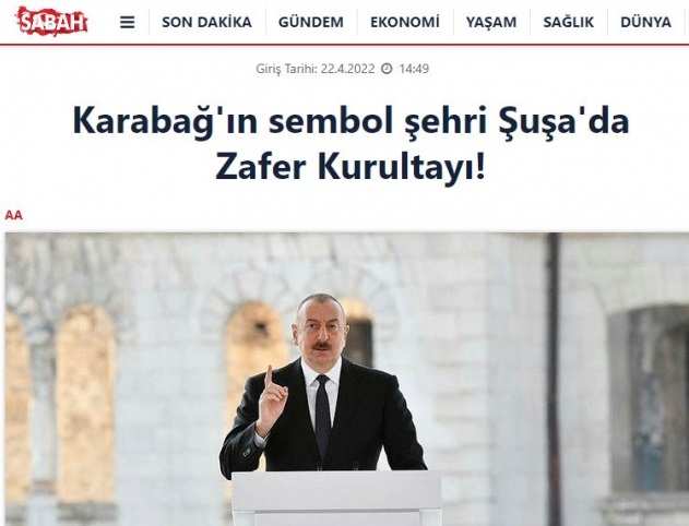 Türkiyə mediası Zəfər Qurultayından YAZIR
