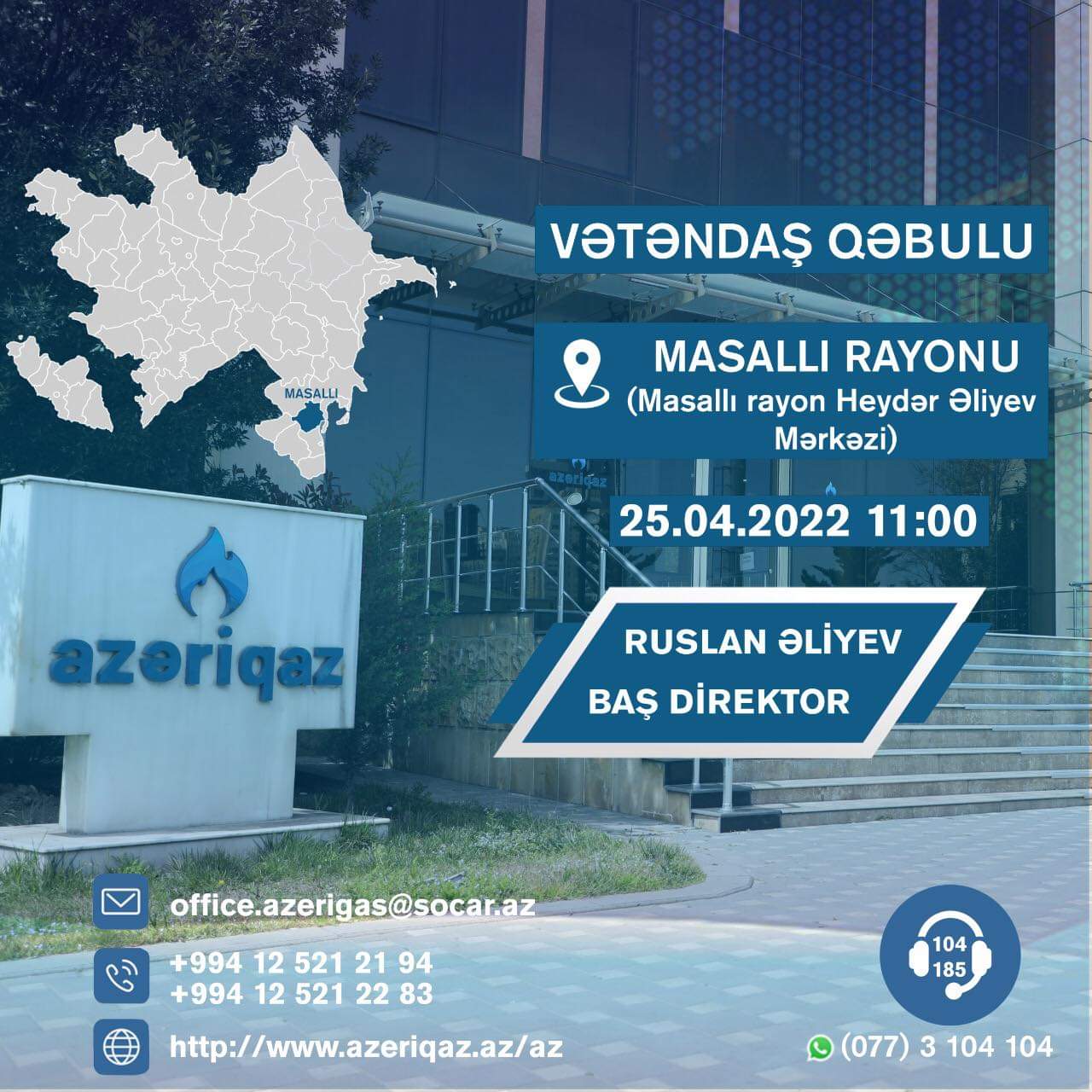 “Azəriqaz” rəhbəri vətəndaşlarla görüşəcək
