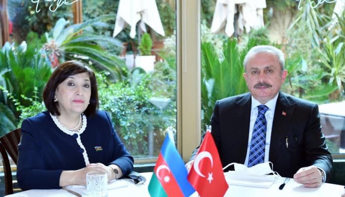 Sahibə Qafarova və Mustafa Şentop müzakirə aparıb