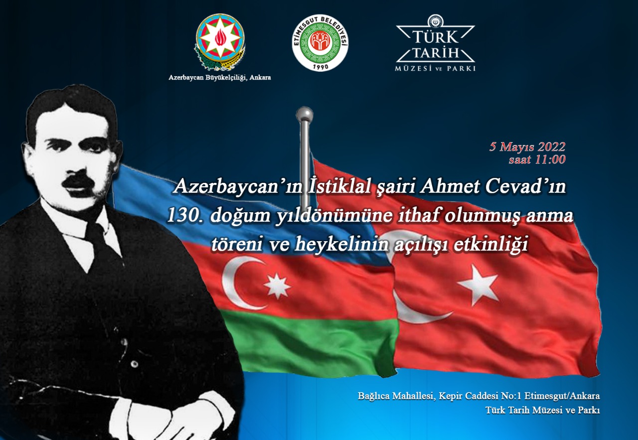 Türkiyədə Əhməd Cavadın heykəli ucaldılıb