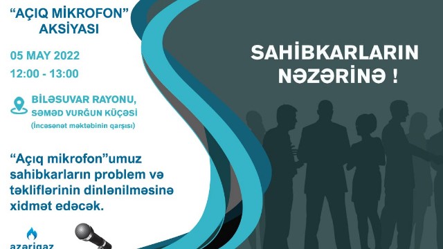 “Azəriqaz” Biləsuvarda vətəndaş qəbulu keçirəcək